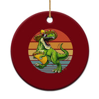 Vintage Dinosaur Taco Lover Ceramic Ornament Cinco De Mayo Gift