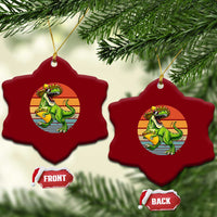 Vintage Dinosaur Taco Lover Ceramic Ornament Cinco De Mayo Gift