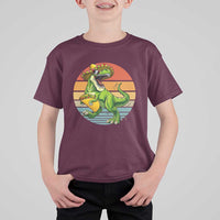 Vintage Dinosaur Taco Lover T Shirt For Kid Cinco De Mayo Gift