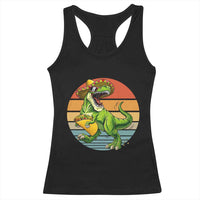 Vintage Dinosaur Taco Lover Racerback Tank Top Cinco De Mayo Gift