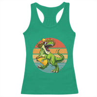 Vintage Dinosaur Taco Lover Racerback Tank Top Cinco De Mayo Gift