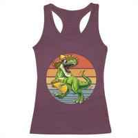 Vintage Dinosaur Taco Lover Racerback Tank Top Cinco De Mayo Gift