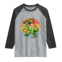 Vintage Dinosaur Taco Lover Raglan Shirt Cinco De Mayo Gift