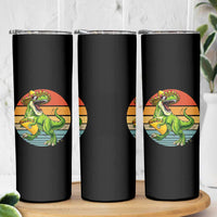 Vintage Dinosaur Taco Lover Skinny Tumbler Cinco De Mayo Gift