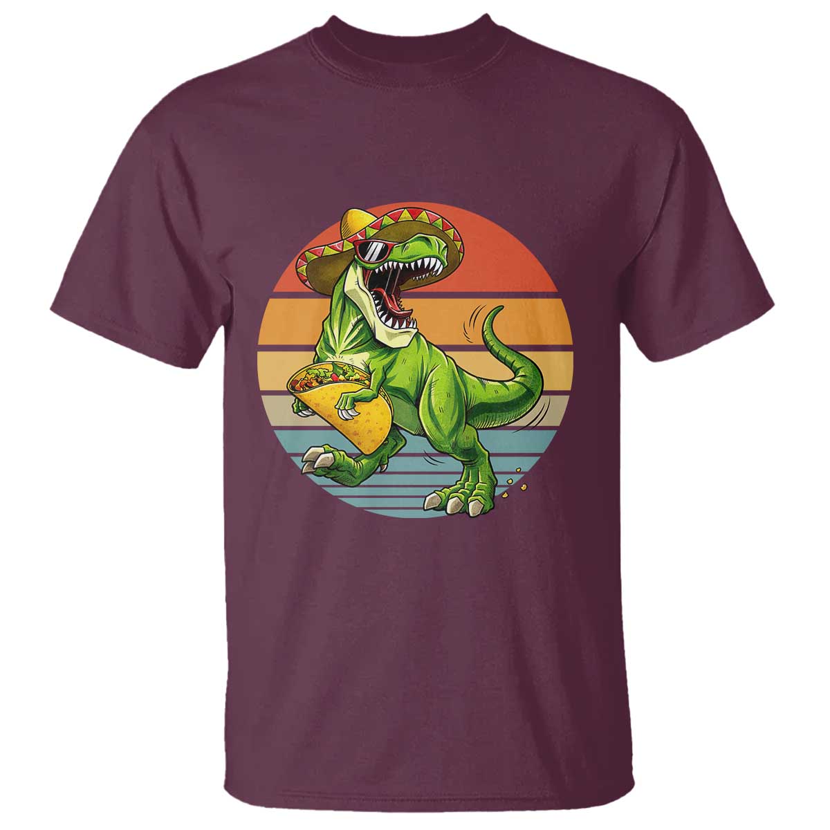 Vintage Dinosaur Taco Lover T Shirt Cinco De Mayo Gift