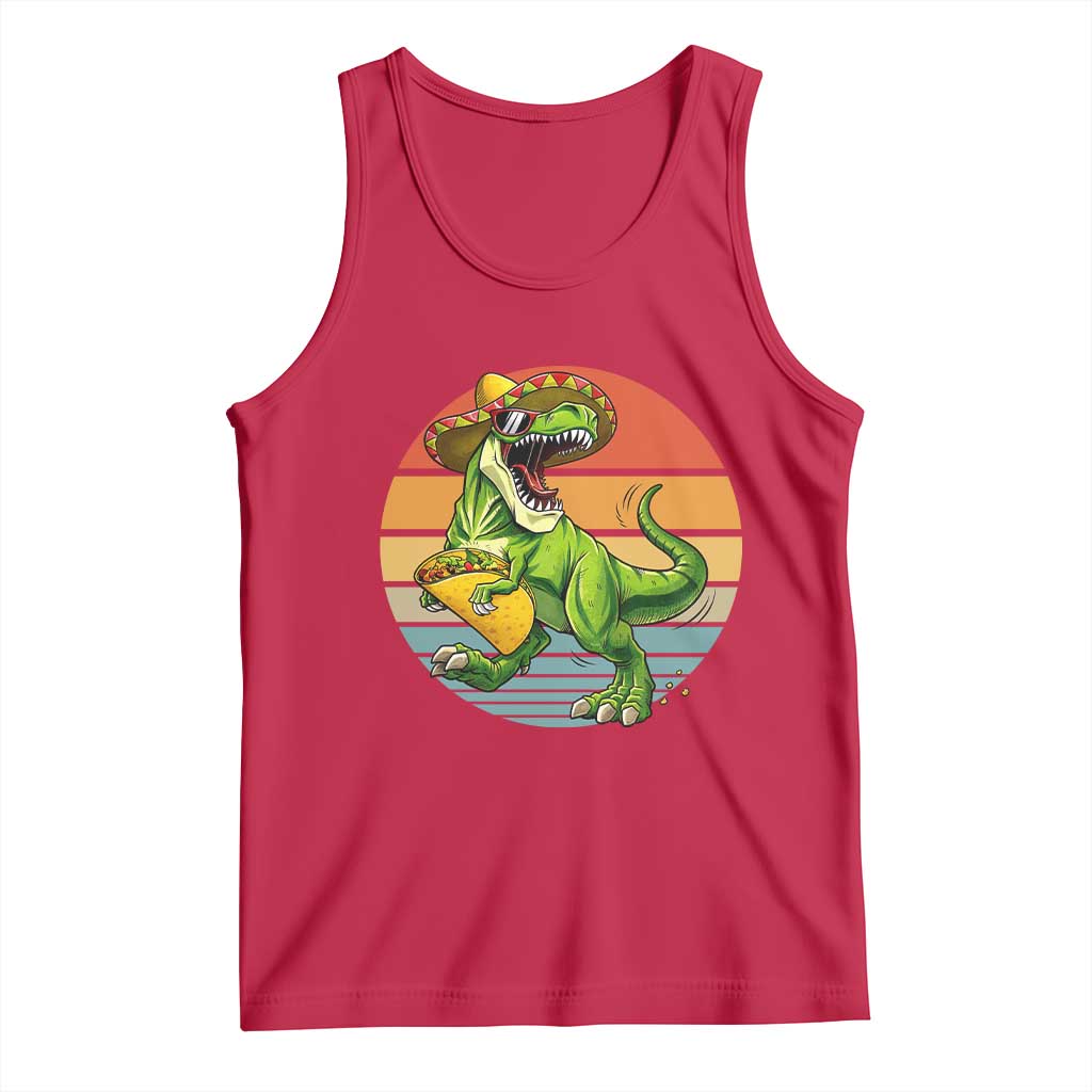 Vintage Dinosaur Taco Lover Tank Top Cinco De Mayo Gift