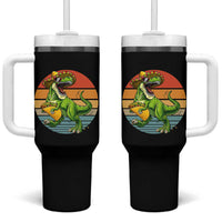Vintage Dinosaur Taco Lover Tumbler With Handle Cinco De Mayo Gift