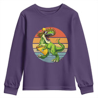 Vintage Dinosaur Taco Lover Youth Sweatshirt Cinco De Mayo Gift