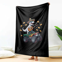 Funny Cinco De Mayo Dinosaur Monster Truck Throw Blanket Taco Lover Gift