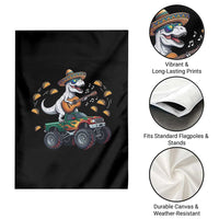 Funny Cinco De Mayo Dinosaur Monster Truck Garden Flag Taco Lover Gift