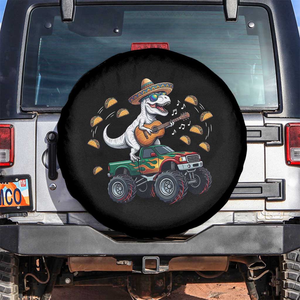 Funny Cinco De Mayo Dinosaur Monster Truck Spare Tire Cover Taco Lover Gift
