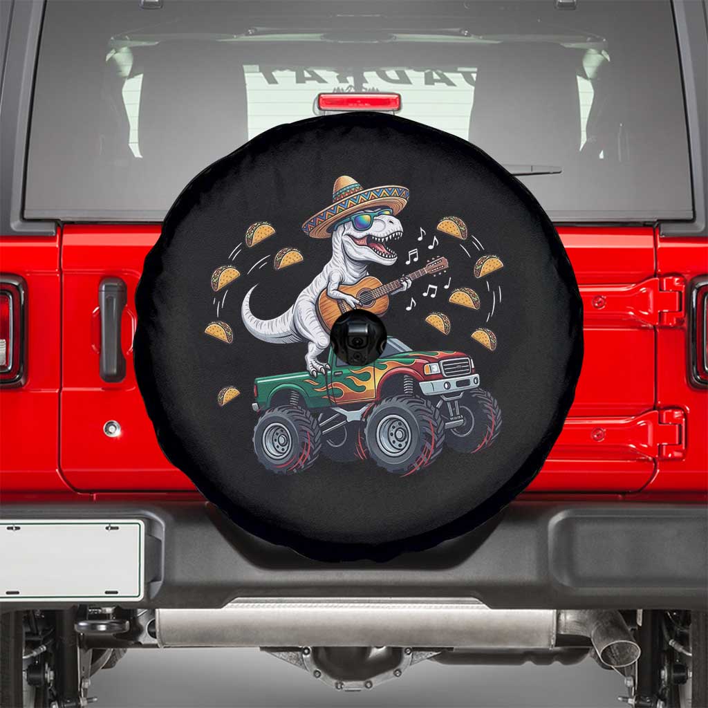 Funny Cinco De Mayo Dinosaur Monster Truck Spare Tire Cover Taco Lover Gift