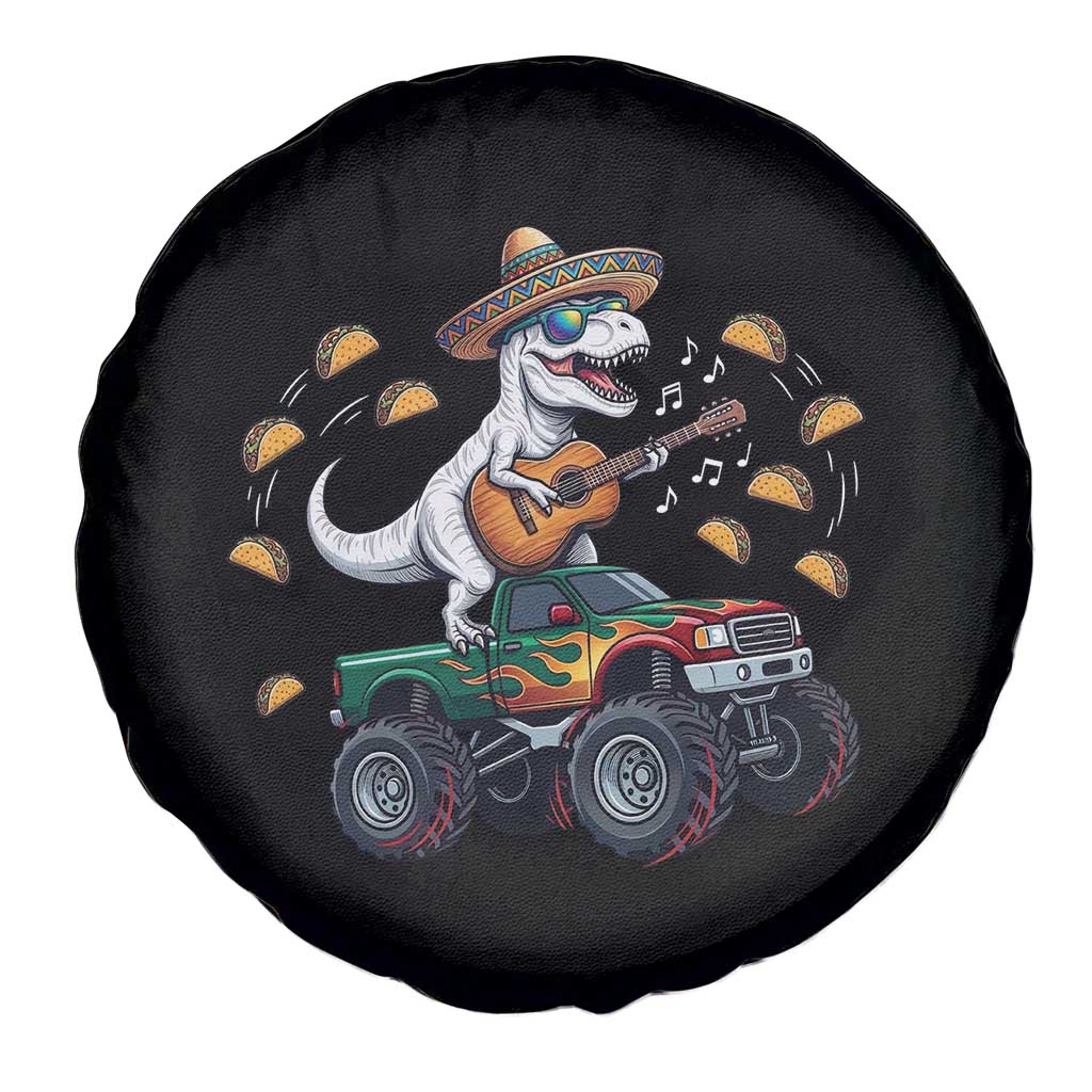 Funny Cinco De Mayo Dinosaur Monster Truck Spare Tire Cover Taco Lover Gift