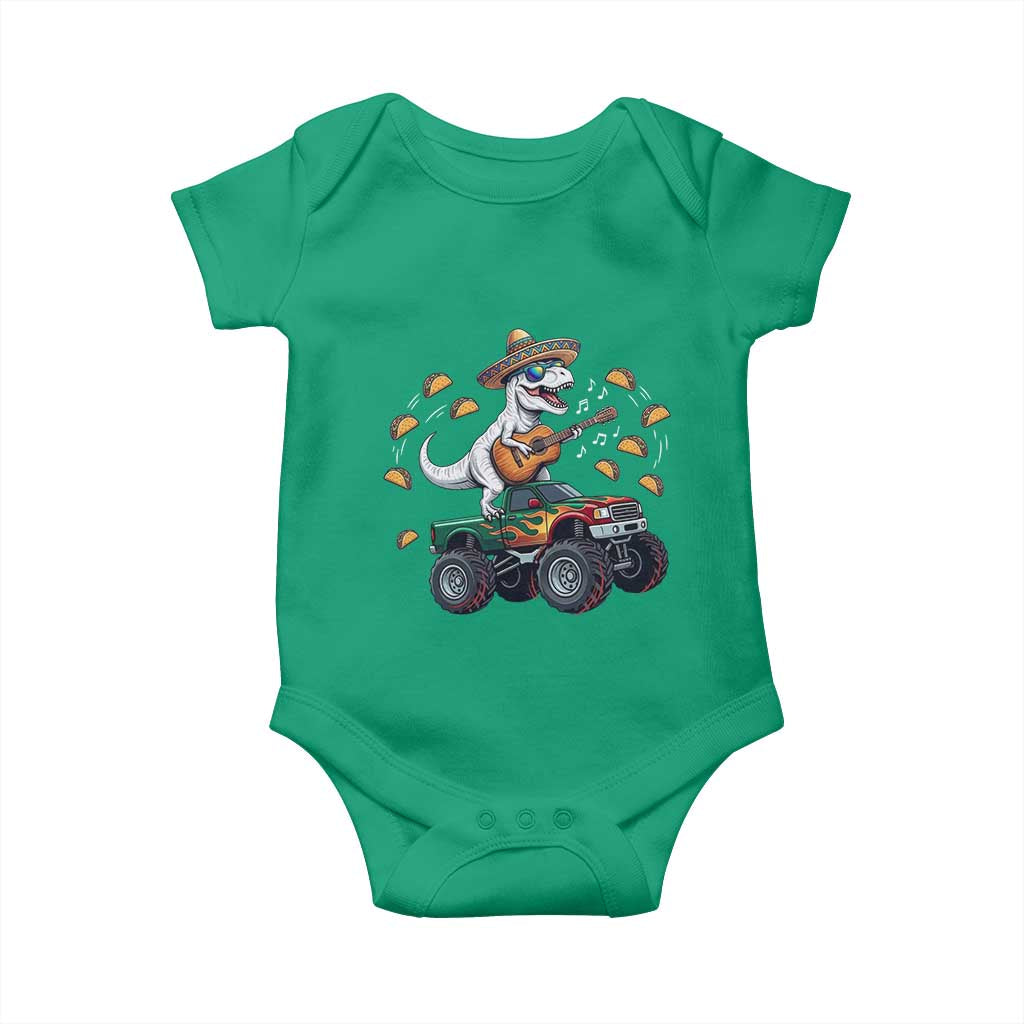 Funny Cinco De Mayo Dinosaur Monster Truck Baby Onesie Taco Lover Gift