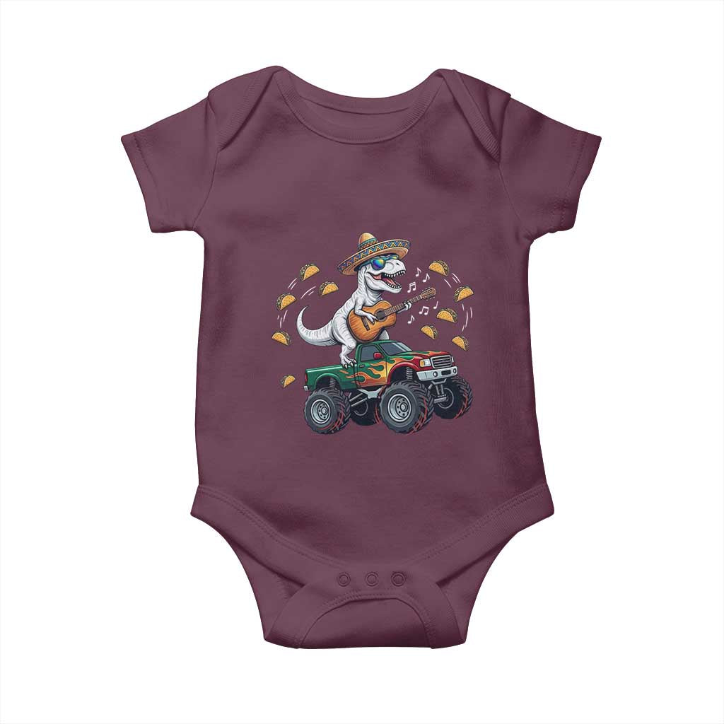 Funny Cinco De Mayo Dinosaur Monster Truck Baby Onesie Taco Lover Gift