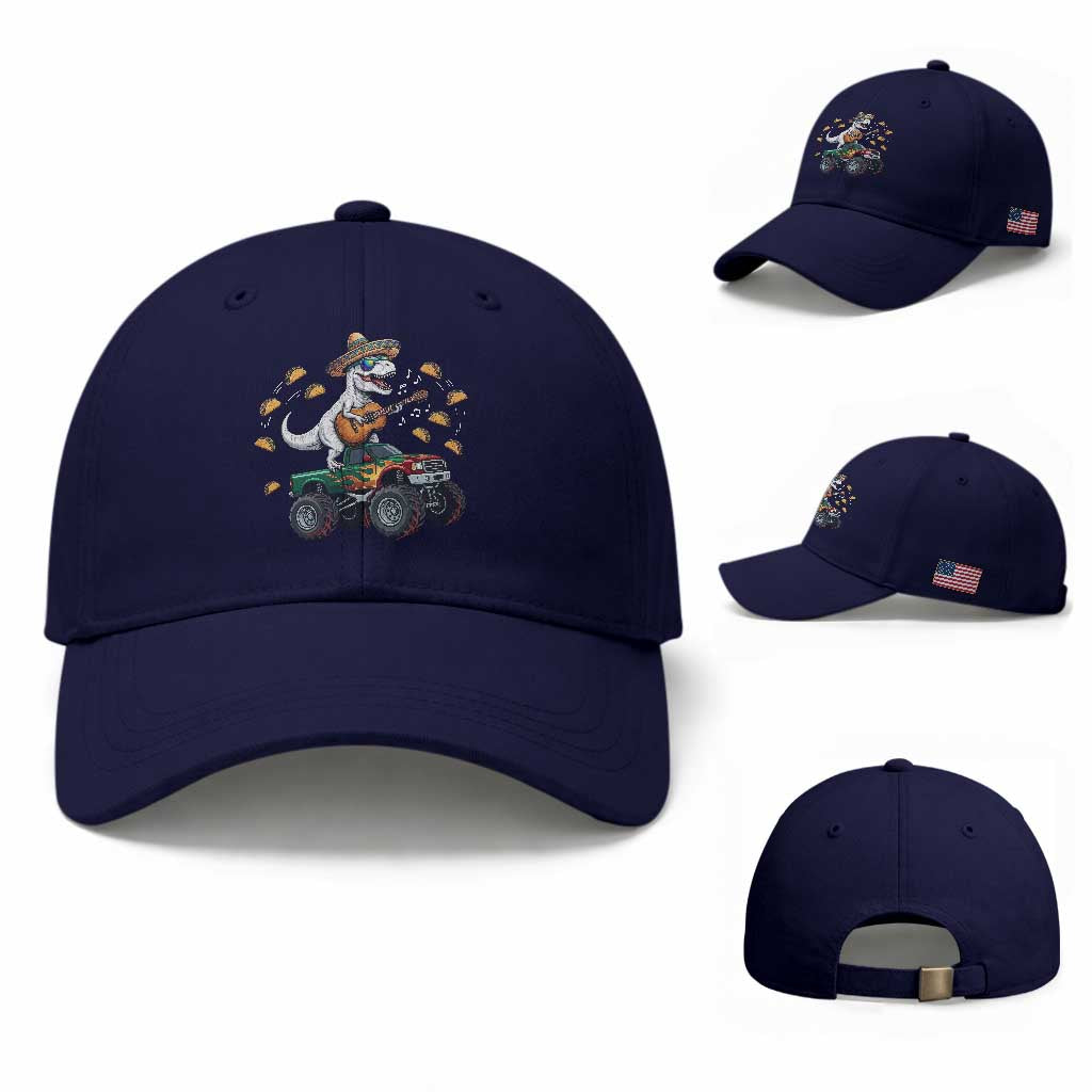 Funny Cinco De Mayo Dinosaur Monster Truck Baseball Cap Taco Lover Gift