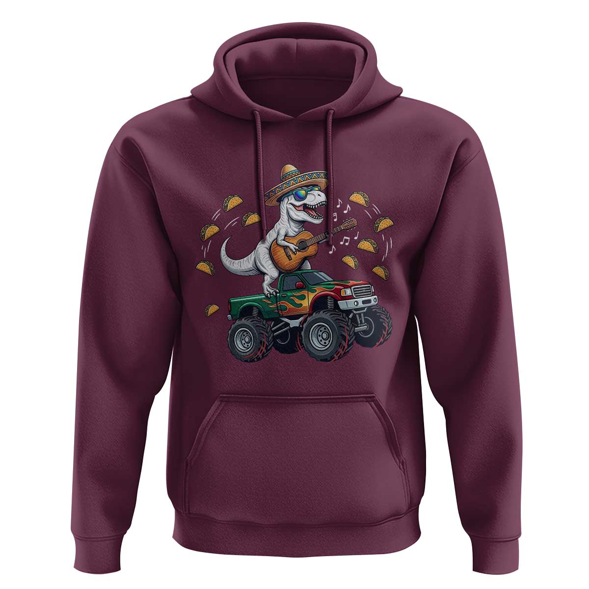 Funny Cinco De Mayo Dinosaur Monster Truck Hoodie Taco Lover Gift