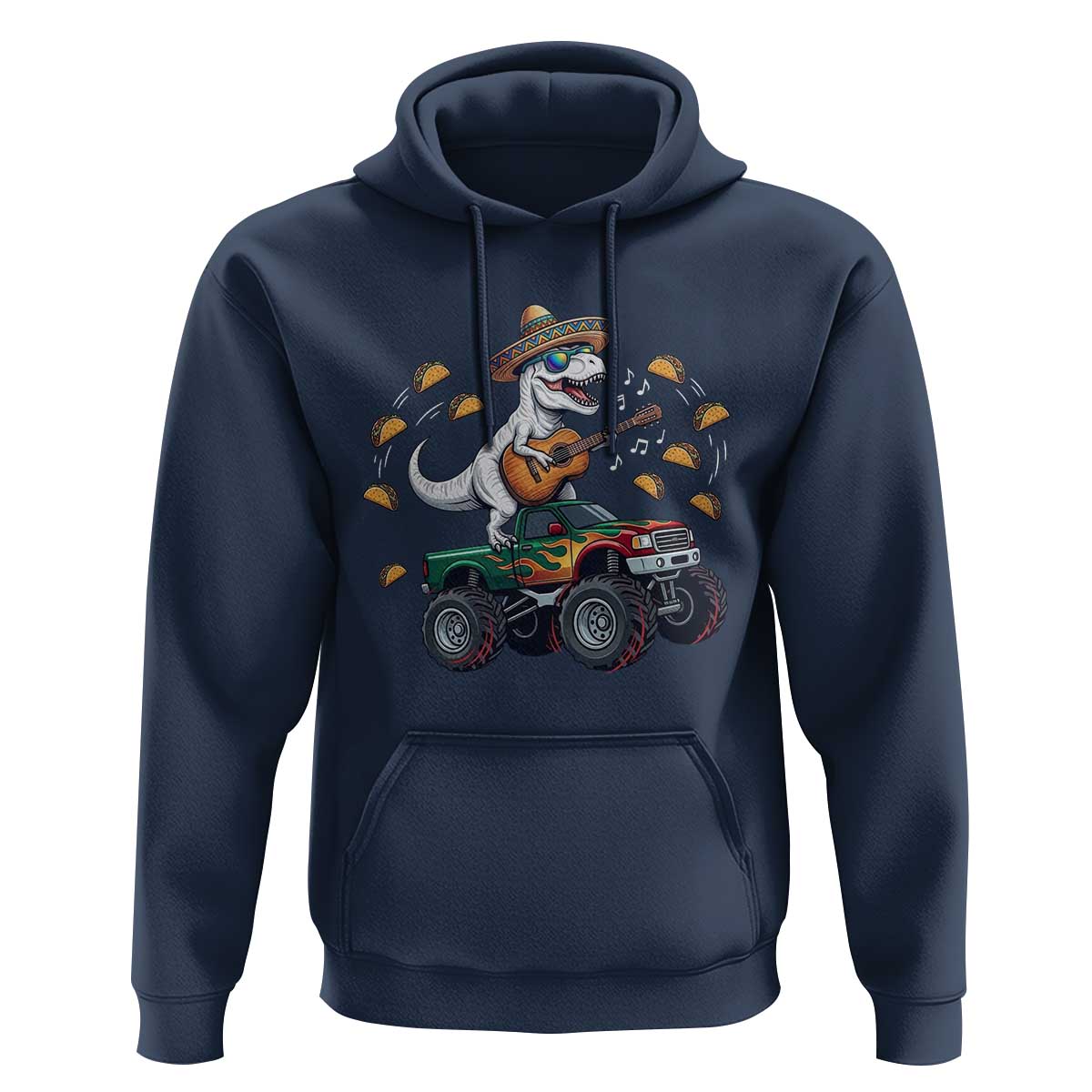 Funny Cinco De Mayo Dinosaur Monster Truck Hoodie Taco Lover Gift