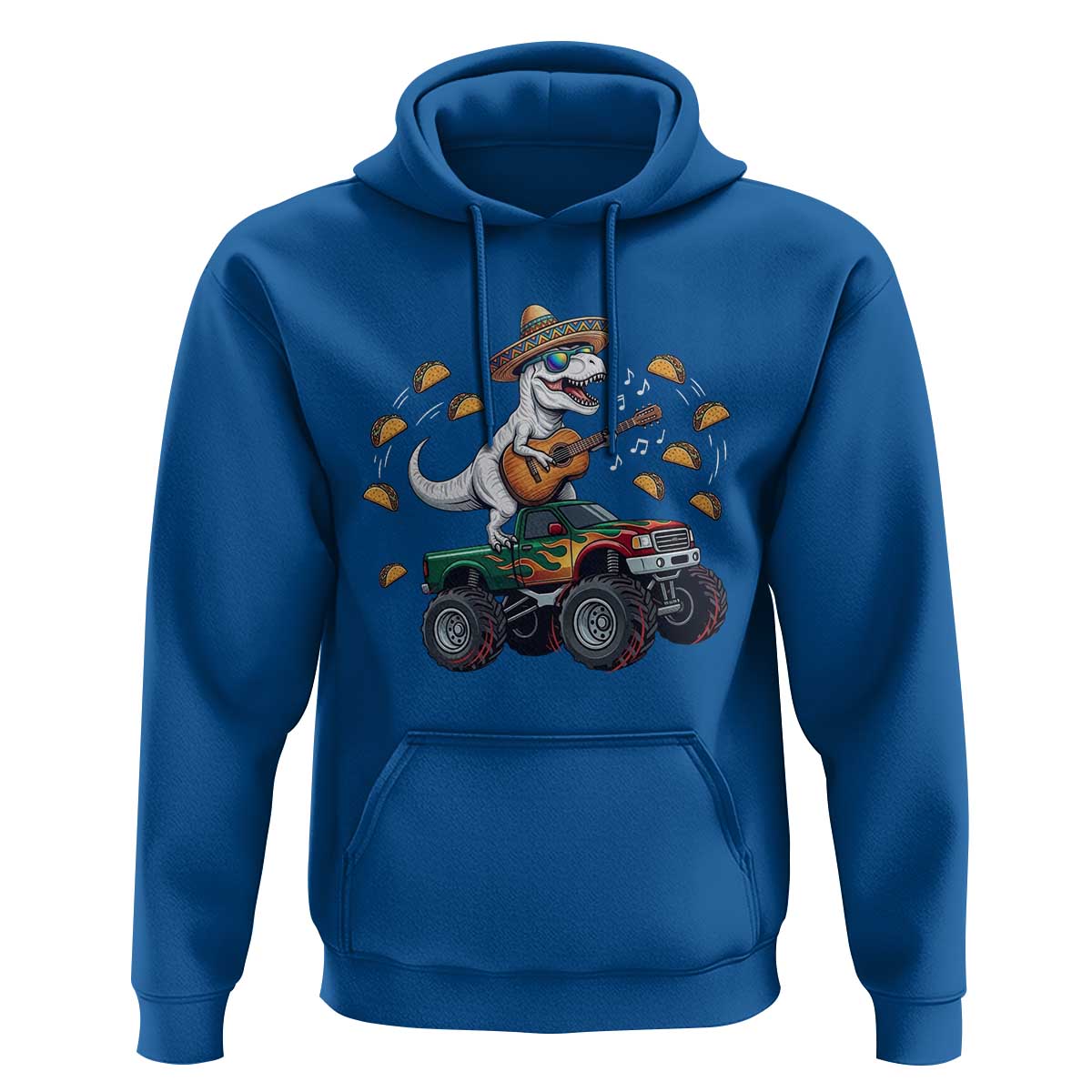 Funny Cinco De Mayo Dinosaur Monster Truck Hoodie Taco Lover Gift