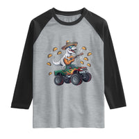 Funny Cinco De Mayo Dinosaur Monster Truck Raglan Shirt Taco Lover Gift