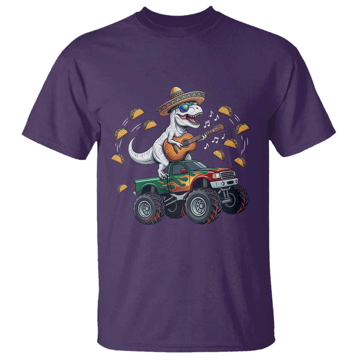 Funny Cinco De Mayo Dinosaur Monster Truck T Shirt Taco Lover Gift