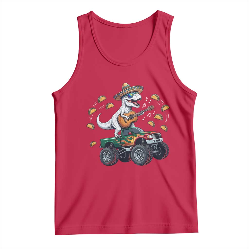 Funny Cinco De Mayo Dinosaur Monster Truck Tank Top Taco Lover Gift