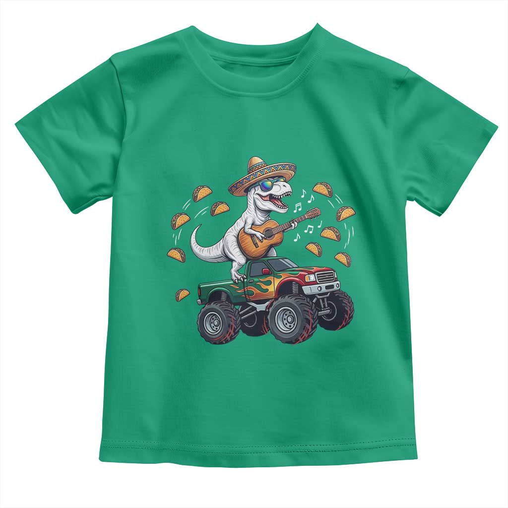 Funny Cinco De Mayo Dinosaur Monster Truck Toddler T Shirt Taco Lover Gift