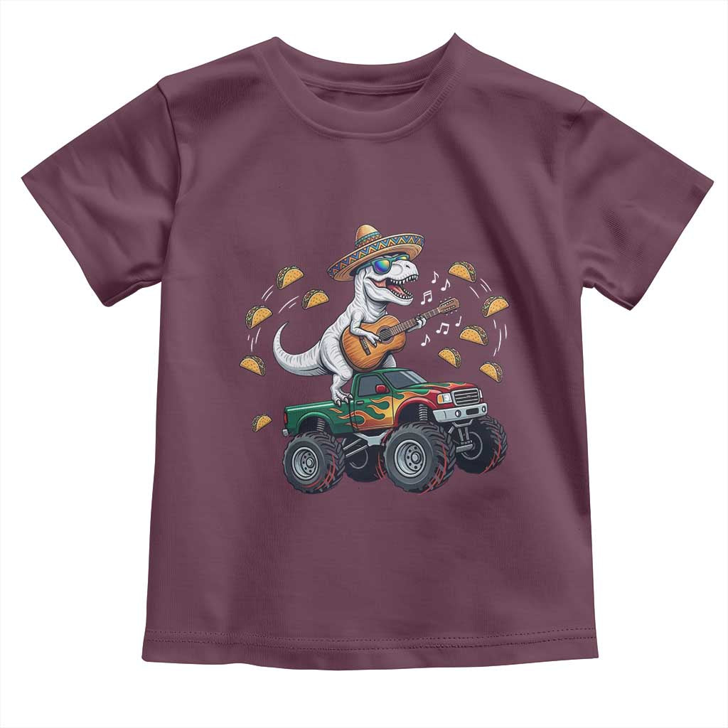Funny Cinco De Mayo Dinosaur Monster Truck Toddler T Shirt Taco Lover Gift