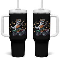 Funny Cinco De Mayo Dinosaur Monster Truck Tumbler With Handle Taco Lover Gift