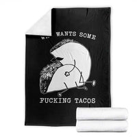 Funny Taco Joke Adult Humor Gift Throw Blanket Who Wants Fucking Tacos