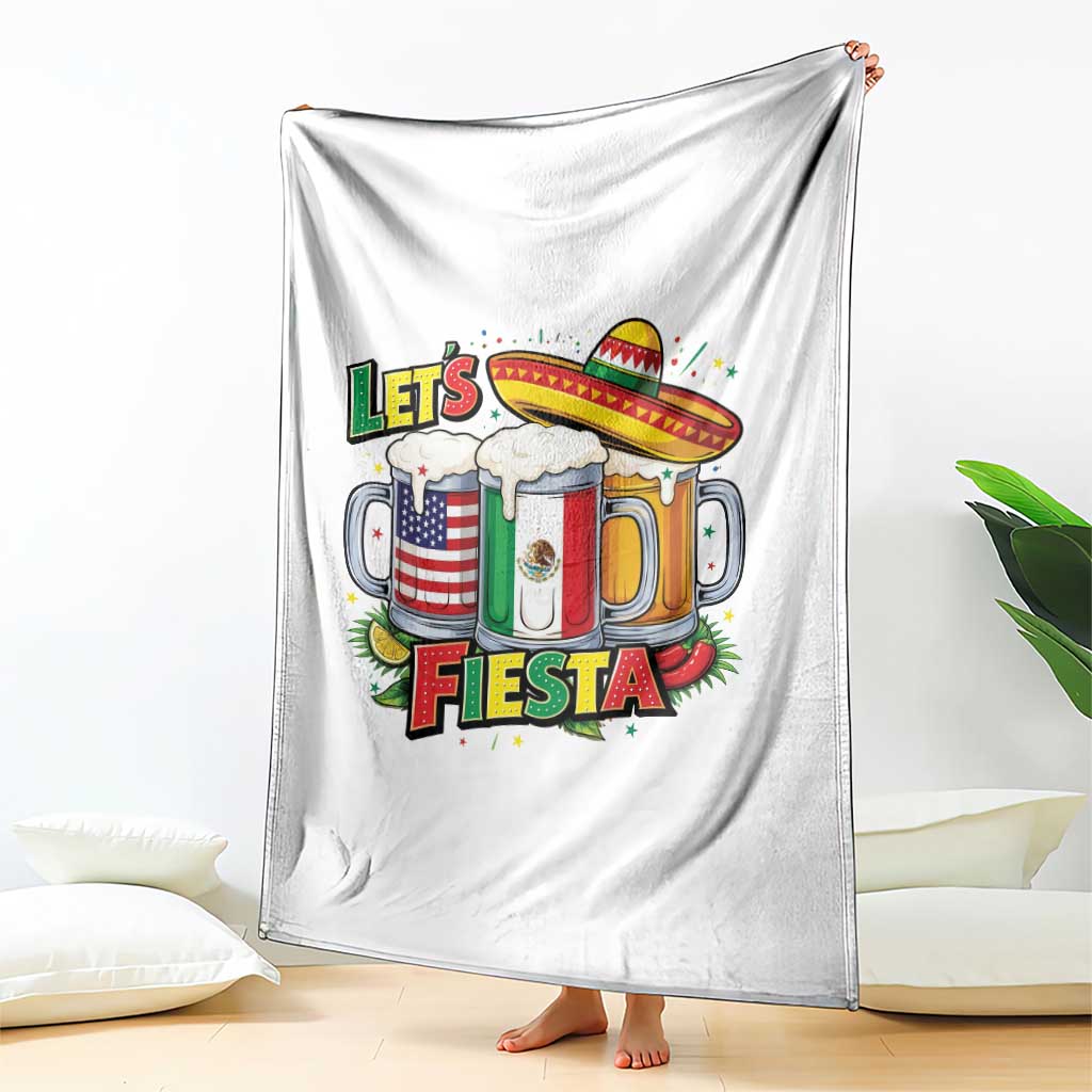 Funny Beer Drinking Cinco De Mayo Party Gift Throw Blanket Lets Fiesta