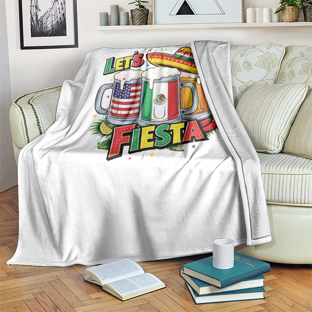 Funny Beer Drinking Cinco De Mayo Party Gift Throw Blanket Lets Fiesta
