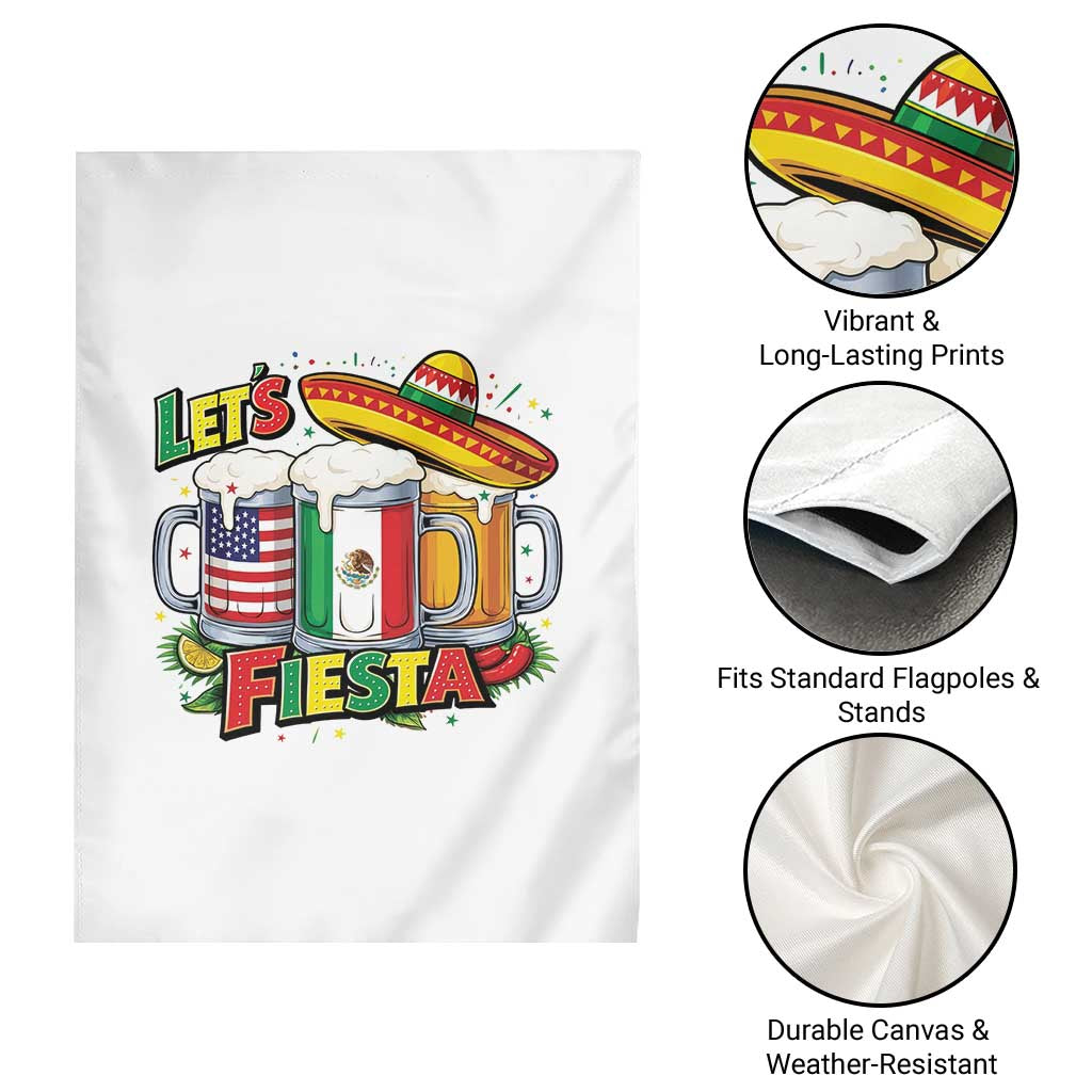 Funny Beer Drinking Cinco De Mayo Party Gift Garden Flag Lets Fiesta