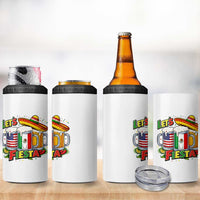 Funny Beer Drinking Cinco De Mayo Party Gift 4 in 1 Can Cooler Tumbler Lets Fiesta