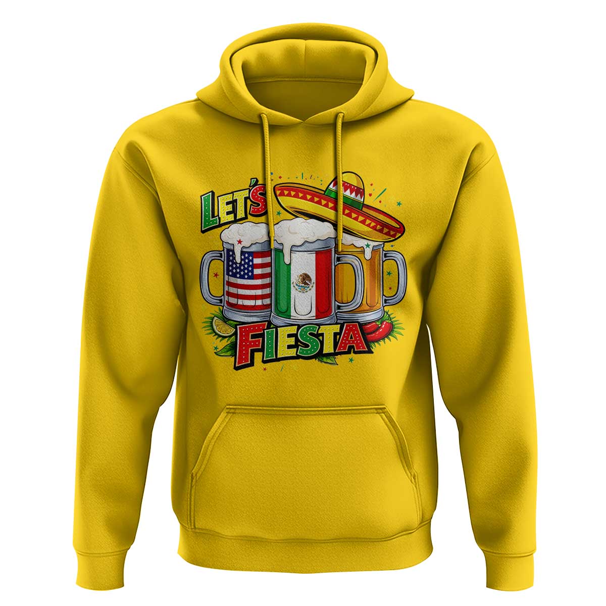 Funny Beer Drinking Cinco De Mayo Party Gift Hoodie Lets Fiesta