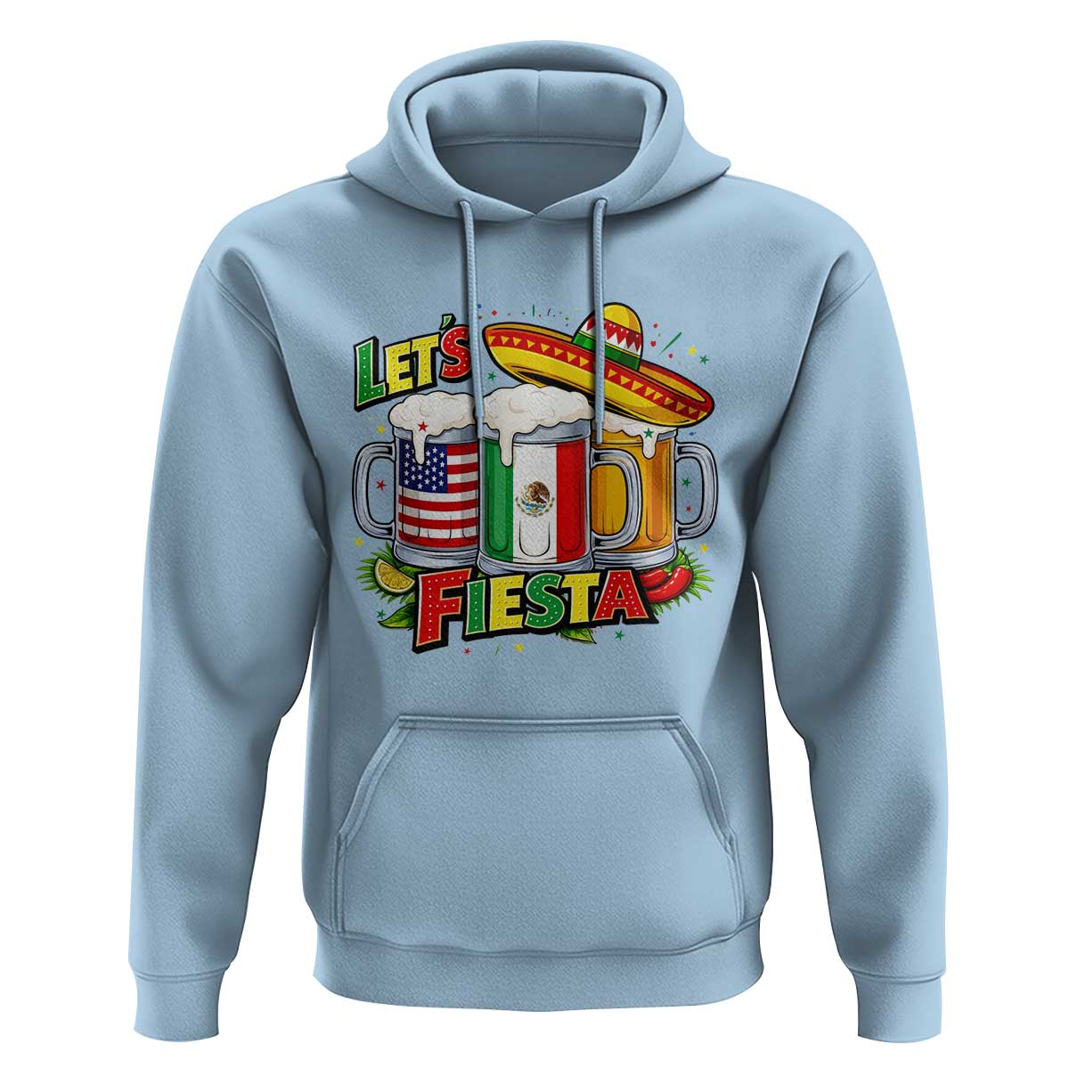 Funny Beer Drinking Cinco De Mayo Party Gift Hoodie Lets Fiesta