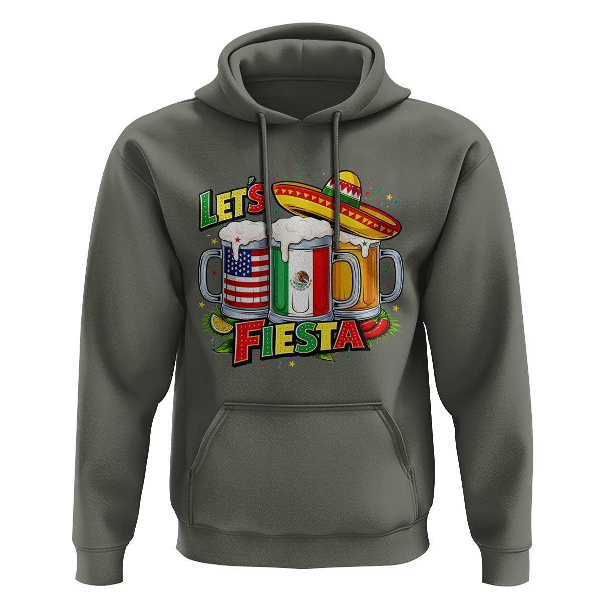 Funny Beer Drinking Cinco De Mayo Party Gift Hoodie Lets Fiesta