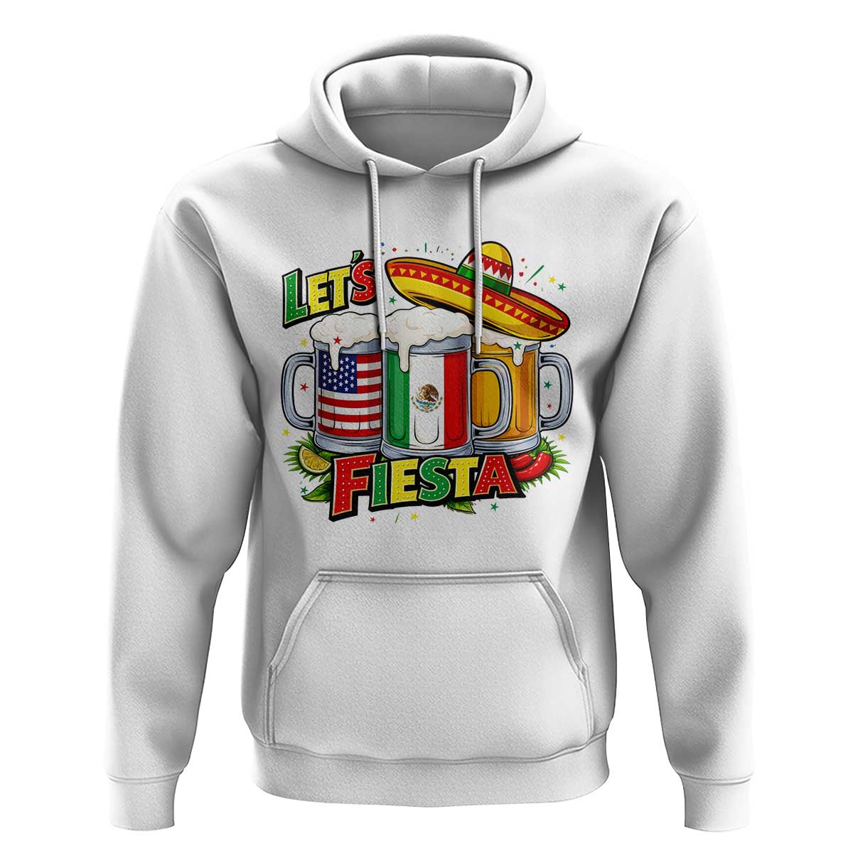Funny Beer Drinking Cinco De Mayo Party Gift Hoodie Lets Fiesta