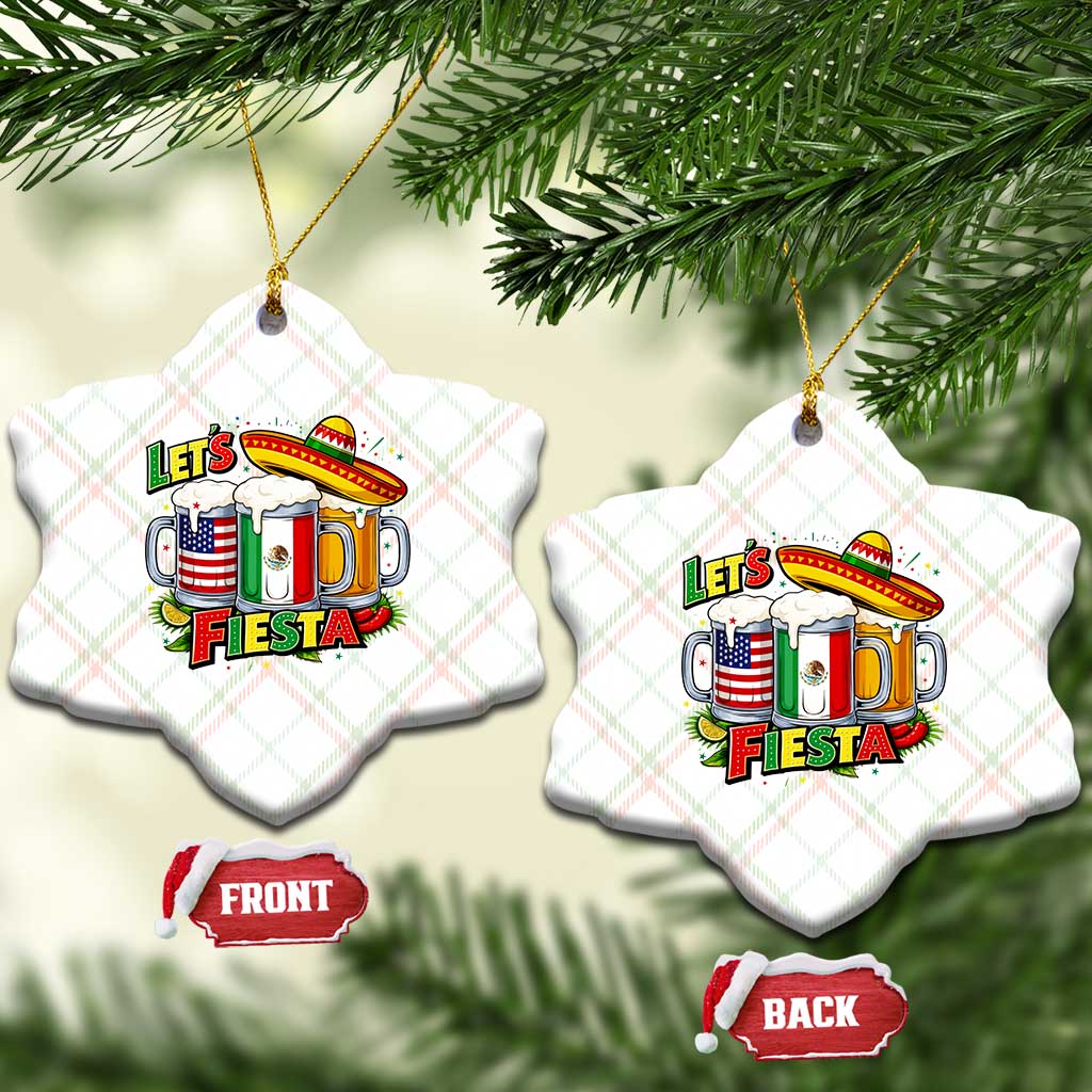Funny Beer Drinking Cinco De Mayo Party Gift Ceramic Ornament Lets Fiesta