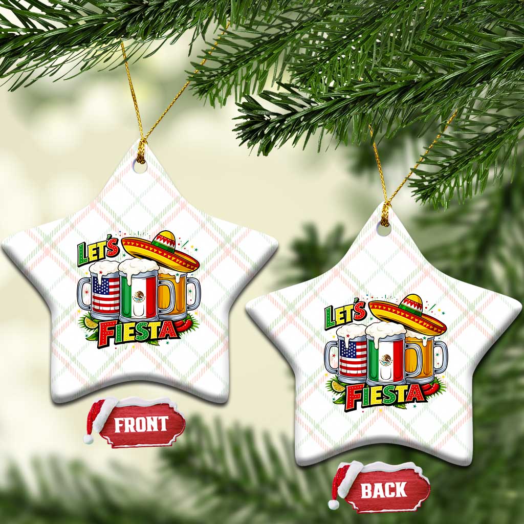 Funny Beer Drinking Cinco De Mayo Party Gift Ceramic Ornament Lets Fiesta