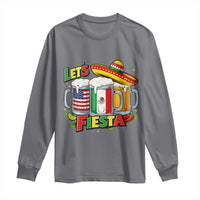 Funny Beer Drinking Cinco De Mayo Party Gift Long Sleeve Shirt Lets Fiesta