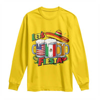 Funny Beer Drinking Cinco De Mayo Party Gift Long Sleeve Shirt Lets Fiesta