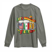 Funny Beer Drinking Cinco De Mayo Party Gift Long Sleeve Shirt Lets Fiesta