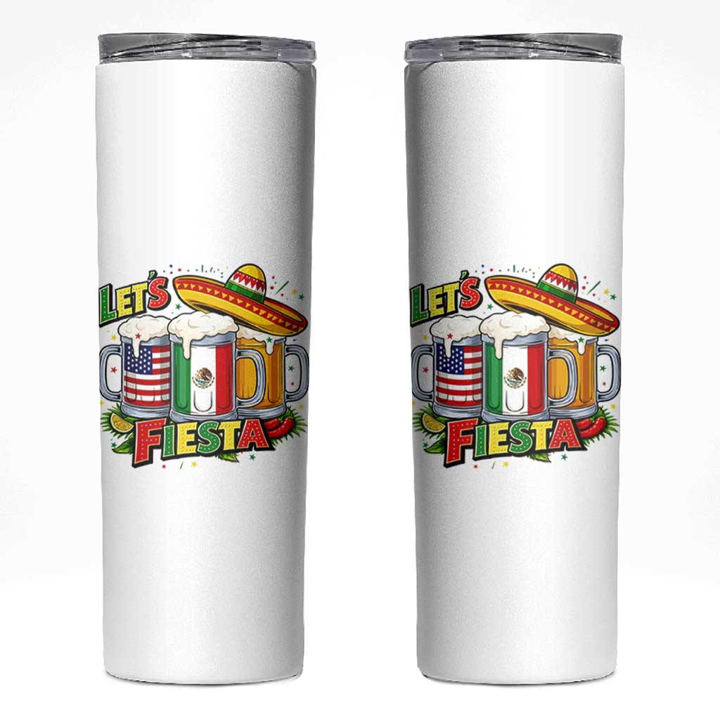 Funny Beer Drinking Cinco De Mayo Party Gift Skinny Tumbler Lets Fiesta