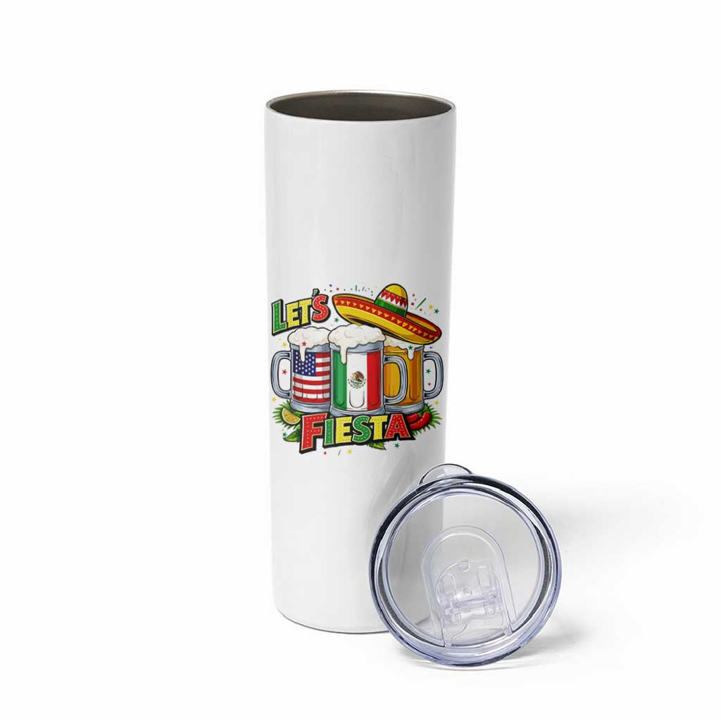 Funny Beer Drinking Cinco De Mayo Party Gift Skinny Tumbler Lets Fiesta