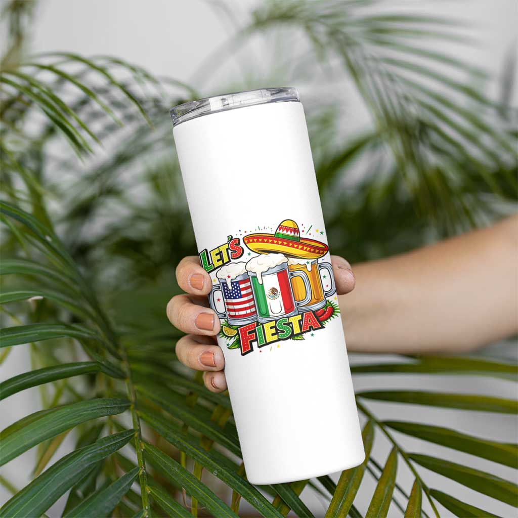 Funny Beer Drinking Cinco De Mayo Party Gift Skinny Tumbler Lets Fiesta