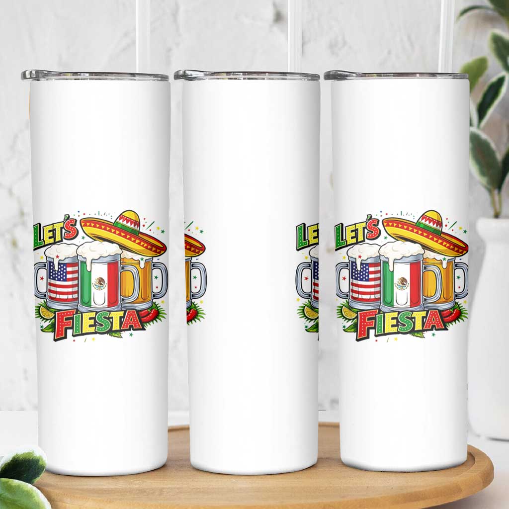 Funny Beer Drinking Cinco De Mayo Party Gift Skinny Tumbler Lets Fiesta