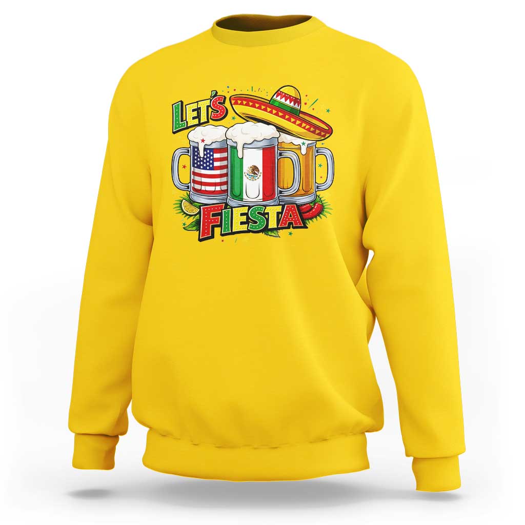 Funny Beer Drinking Cinco De Mayo Party Gift Sweatshirt Lets Fiesta