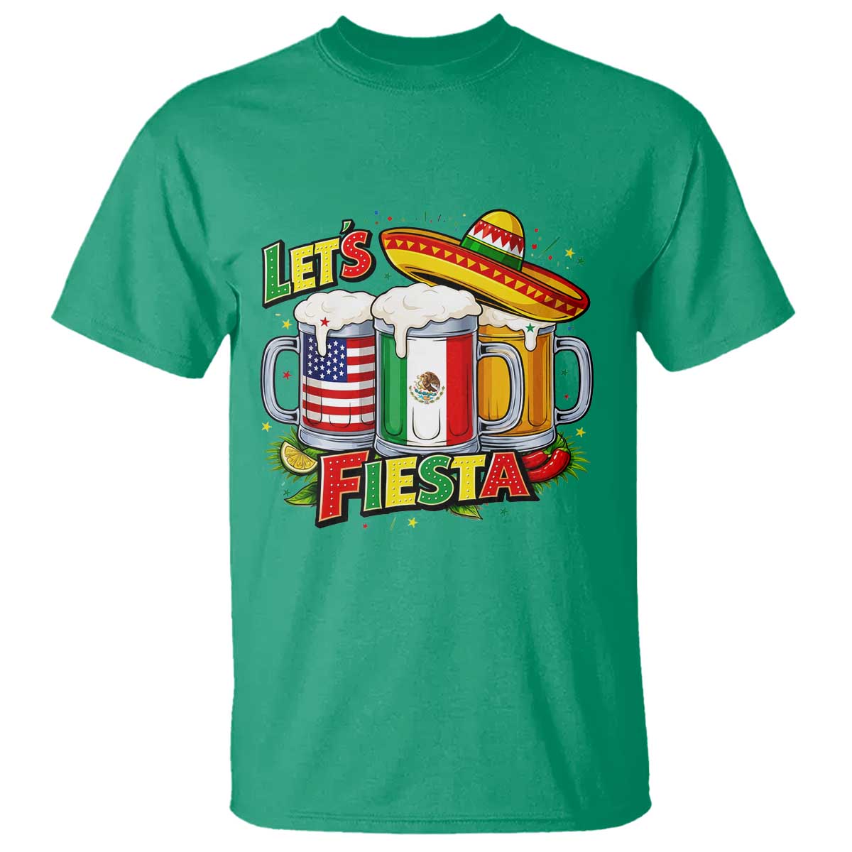 Funny Beer Drinking Cinco De Mayo Party Gift T Shirt Lets Fiesta