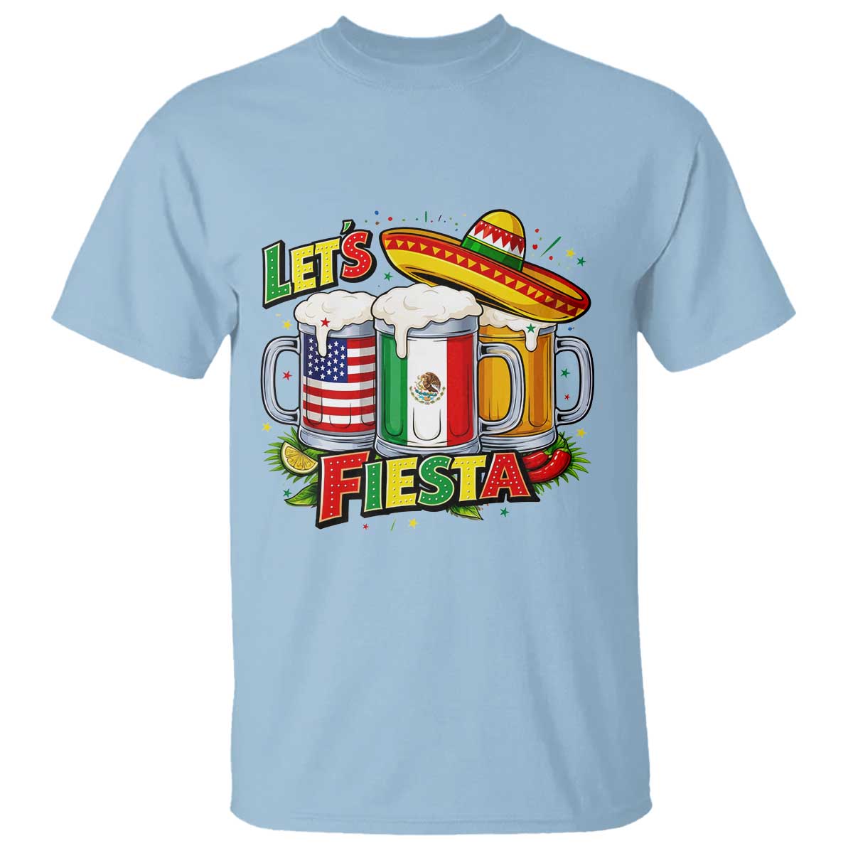 Funny Beer Drinking Cinco De Mayo Party Gift T Shirt Lets Fiesta
